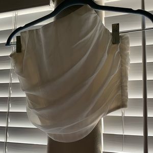 Strapless white crop top